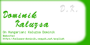 dominik kaluzsa business card